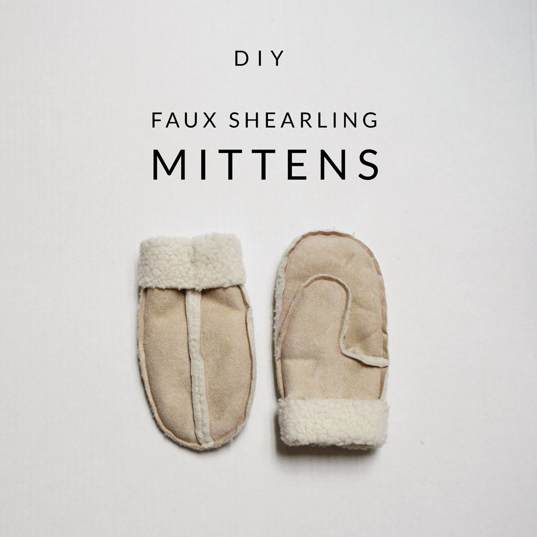 DIY faux shearling mittens